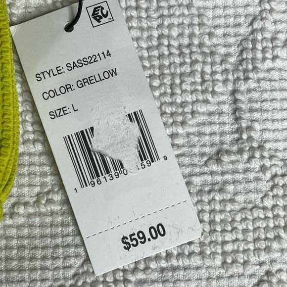 Sanctuary Sandbar Solids Seamed Bralette BikiniTop Women's Grellow Clasp Back - Picture 3 of 6